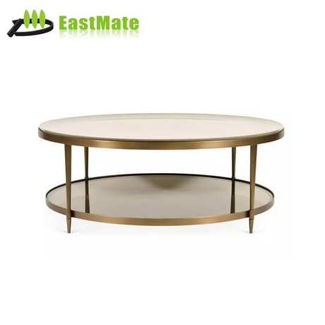 酒店北欧大理石圆茶几 简约客厅沙发茶几 轻奢 酒店铁艺圆桌